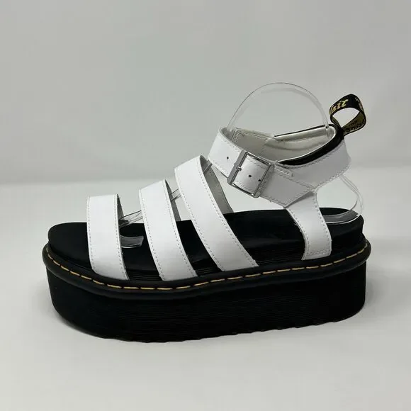 Dr Martens Blaire Quad White Hydro Leather Sandals Womens Size 9 STORE MODEL - Picture 3 of 16